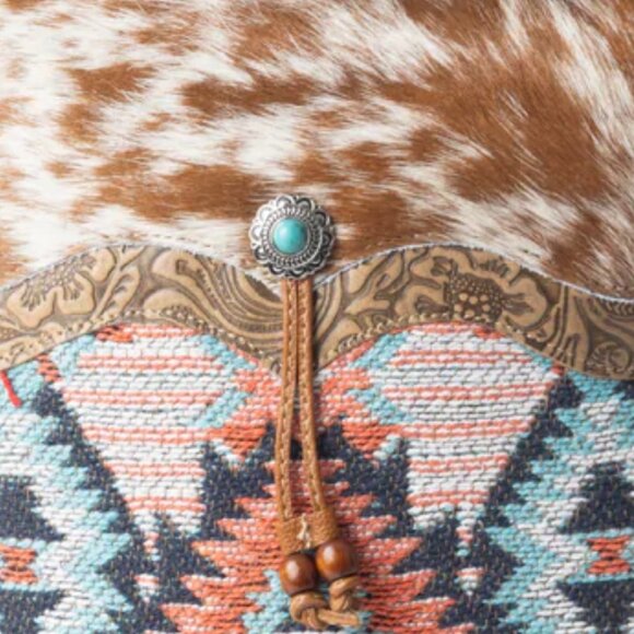 Myra Bag Genuine Leather Cotton Rug and Canvas "Purpose" Shoulder Bag - NEW - Picture 4 of 9